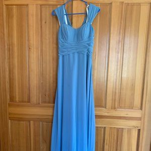 Azazie Beckie Steel Blue Bridesmaid Dress